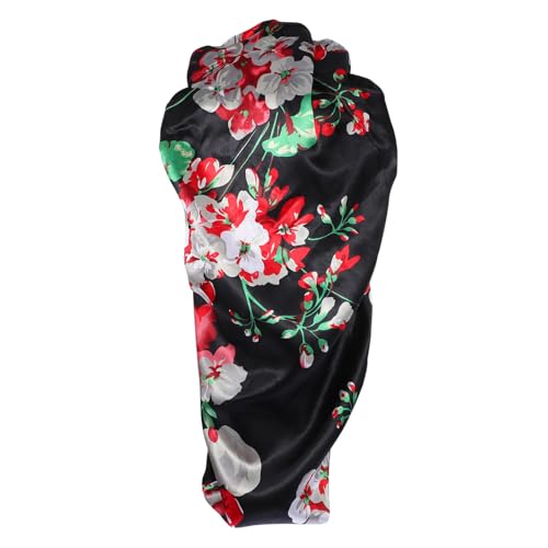 AUTSUPPL Satin Schlafmütze Für Damen Mit Breiter Krempe Elastisch Geeignet Für Langes Haar Zöpfe Lockiges Haar Haarbruch Vermeiden Bequem Zu Tragen von AUTSUPPL