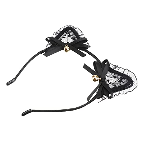 AUTSUPPL Katzenohren Haarband Mit Netzstoff Und Schleife Verspielte Partyhaarbande Für Festivals Cosplay Und Besondere Anlässe Bequem Und Auffällig Schwarz von AUTSUPPL