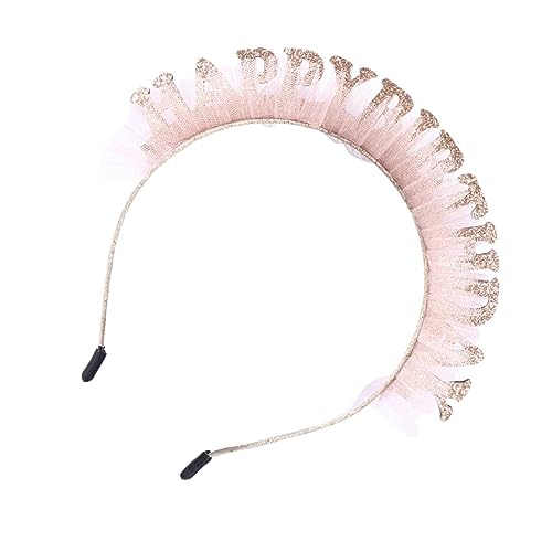 AUTSUPPL 1stück Junge Mädchen Geburtstags Haarband Rosa Spitzen-haarband Mit Buchstaben Happy Birthday Für Partys Und Besondere Anlässe Langlebig Und Stilvoll Für Mädchen von AUTSUPPL