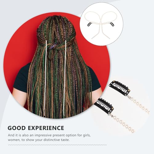 AUTSUPPL 2 Stck Perlen Haarkette Elegante Geflochtene Haar accessoires Leichte Langlebige Schmuckkette für Frauen Komfortabel Vielseitig für Alltag und Besondere Anlässe von AUTSUPPL