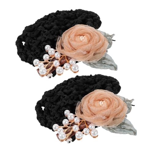 AUTSUPPL Haar-accessoires Für Mädchen 2 Stück Blumen-haarnetz Clip Haarknotennetz Für Stewardess Einzigartiges Design von AUTSUPPL