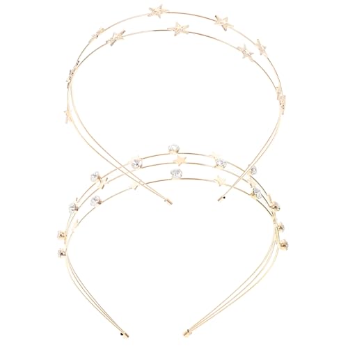 AUTSUPPL 2stücke Damen Stirnband Stern Haarband Metall Kopfschmuck Für Hochzeit Geburtstag Teen Mädchen von AUTSUPPL