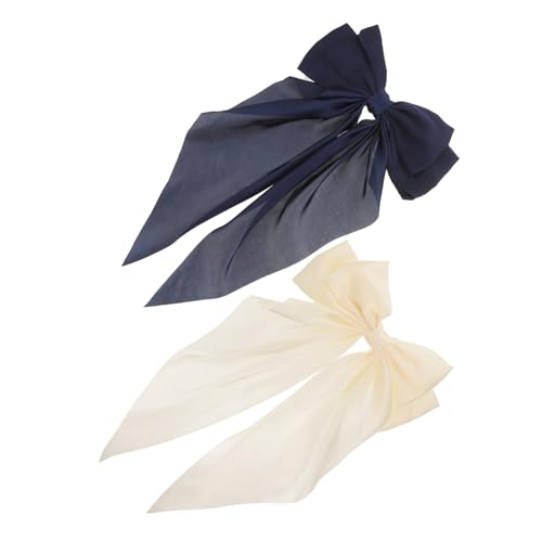 AUTSUPPL 2 Stück Große Haarklammer mit Schleife und Langem Band Haarspange für Damen und Teenager Modisches Accessoire aus Leichtem Seidenband Teiliges Beige Vielseitig Tragbar AUTSUPPL 2 Stück Große Haarklammer mit Schleife und Langem Band Haarspange für Damen und Teenager Modisches Accessoire aus Leichtem Seidenband Teiliges Beige Vielseitig Tragbar von AUTSUPPL