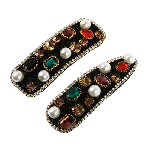 AUTSUPPL 2stücke Farbige Strass-haarspangen Stilvolle Haarclips Für Damen Und Mädchen Elegante Clips Für Modische Frisuren Langlebiges Design Für Verschiedene Anlässe von AUTSUPPL