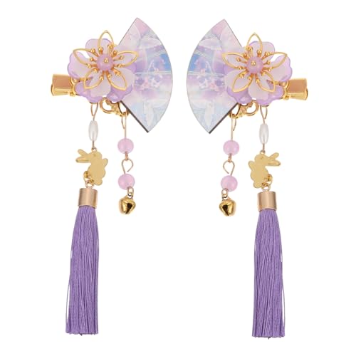 AUTSUPPL 2 Stück Japanische Haarklammer im Fächer-design Damen Haarschmuck aus Langlebiger Zinklegierung und Holz Stilvolle Haarspangen für Hochzeiten Partys Bälle und Traditionelle von AUTSUPPL