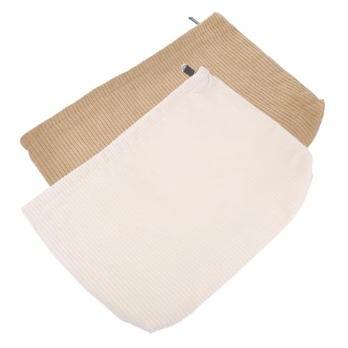 AUTSUPPL 2stücke Teiliges Tragbare Kosmetiktasche Schminktasche Mit Reißverschluss Makeup-Organizer Für Reisen Leichte Aufbewahrungstasche Milchweiß von AUTSUPPL