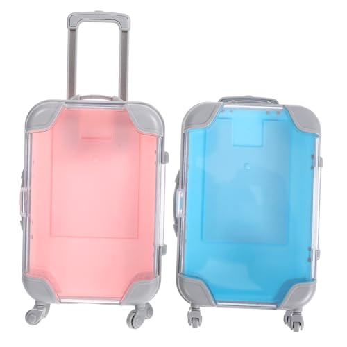 AUTSUPPL 2 Stück Mini Luggage Wimpern Organizer mit Teleskopgriff Kompakte Aufbewahrungsbox für Falsche Wimpern und Kosmetik für Reisen und Partys und Stoßfest von AUTSUPPL