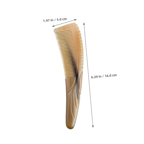 AUTSUPPL 2 Stück Natürlicher Oxhorn Massagekamm Dickes Gebogenes Design Feinzahn kamm für Damen und Herren Antistatisch Entwirrung Lockiges Haar Kopfhautmassage Reise haarkamm von AUTSUPPL