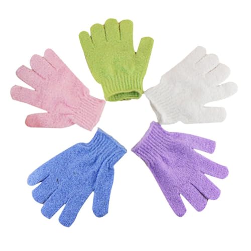 AUTSUPPL 2 Stück Peeling handschuhe aus Nylon Dehnbar und Maschinenwaschbar Effektiver Körperschrubber für Dusche und Bad Geeignet für Damen Herren Praktischem Aufhängeband Blau von AUTSUPPL