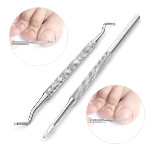 AUTSUPPL 2stücke Edelstahl Nagelhautentferner Doppelseitiger Löffel Für Nagelreinigung Und Zehennagelpflege Sicher Und Tragbar Für Männer Und Frauen von AUTSUPPL