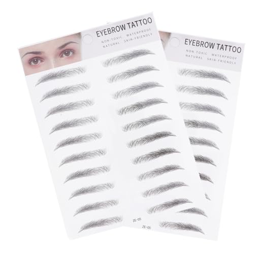 AUTSUPPL 2 Stück Teiliges Augenbrauen Transfer Sticker Realistische Imitation Hautfreundlich Einfache Anwendung Wasserfest Geeignet für Männer und Frauen Natürliche Augenbrauen Schablonen von AUTSUPPL