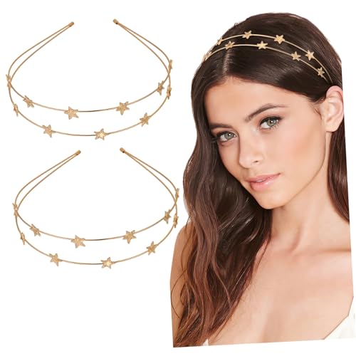 AUTSUPPL 2 Stück Teiliges Stern Haarreif Damen Metall Stirnband Leicht Elegant Party Alltags Schmuck von AUTSUPPL