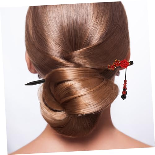 AUTSUPPL 2 Stück Vintage Holz haarstäbchen Chinesischer Haarschmuck Retro Haargabel Handgefertigt Elegantes Design Für Mädchen Und Frauen Traditionelle Haarnadel Zubehör von AUTSUPPL