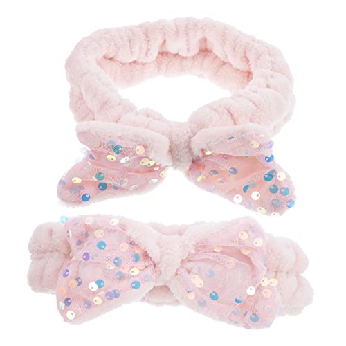 AUTSUPPL 2 Stücke Make-up Stirnbänder Handtücher Elastische Haar Bands Pailletten Haar Bands Waschen Gesicht Scrunchies von AUTSUPPL
