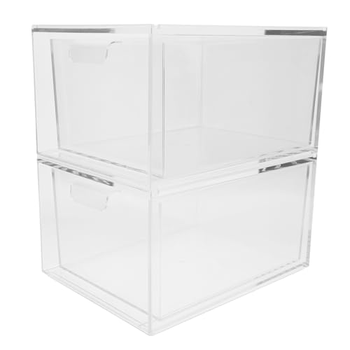 AUTSUPPL 2stücke Stapelbare Aufbewahrungsboxen Für Schreibtisch Transparente Organizer Für Kosmetik Schmuck Und Büromaterial Praktische Und Pflegeleichte Aufbewahrungslösungen von AUTSUPPL