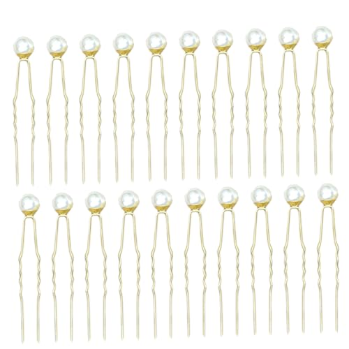AUTSUPPL 20stücke U-förmige Perlenhaarnadeln Für Damen Hochzeitsschmuck Haarspangen Aus Strapazierfähigem Material Modisches Design Für Verschiedene Anlässe von AUTSUPPL