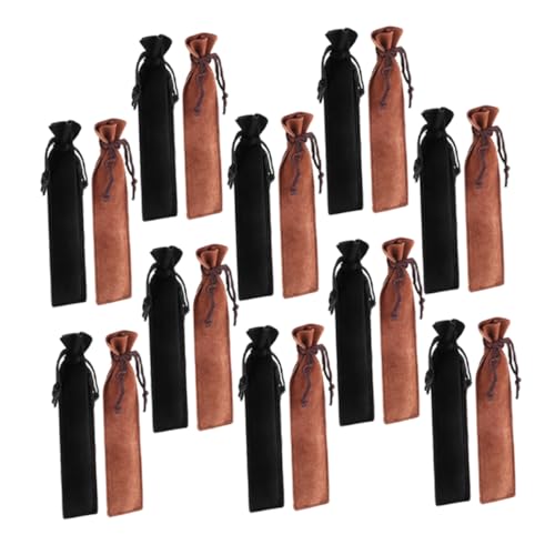 AUTSUPPL 20 Stück Teiliges Kordelzug Stifteset aus Doppellagigem Samt Kratzfest Tragbar Geschenkbeutel für Stifte und Bleistifte Geeignet für Schule Büro Schüler und Erwachsene von AUTSUPPL