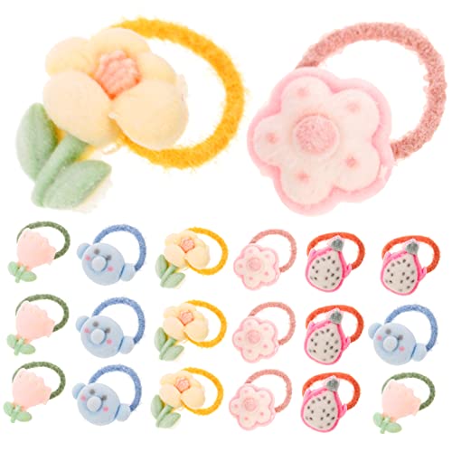 AUTSUPPL 20stücke Cartoon Haargummis Für Mädchen Beflockte Haarseile Elastische Cartoon Haargummis Junge Mädchen Haarseile Haarbänder Schmuck Für Kleine Frisuren von AUTSUPPL
