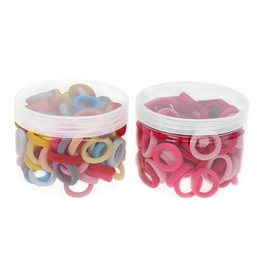 AUTSUPPL 200 Stück Elastische Haarringe Für Kinder Schicke Haarbänder Haarseil Haargummi Pferdeschwanzhalter Haarschmuck Für Frauen Und Mädchen Mit Kasten von AUTSUPPL