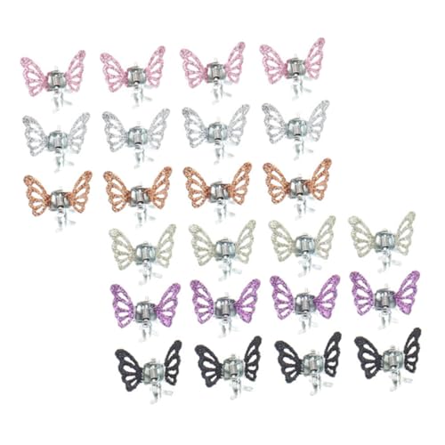 AUTSUPPL 24 Stück Teiliges Mini Schmetterling Haarspangen aus Robustem Legierungs material Winzige Haarklammern mit Rutschfestem Griff für Mädchen Praktische Kleine Clips für Alltag und von AUTSUPPL
