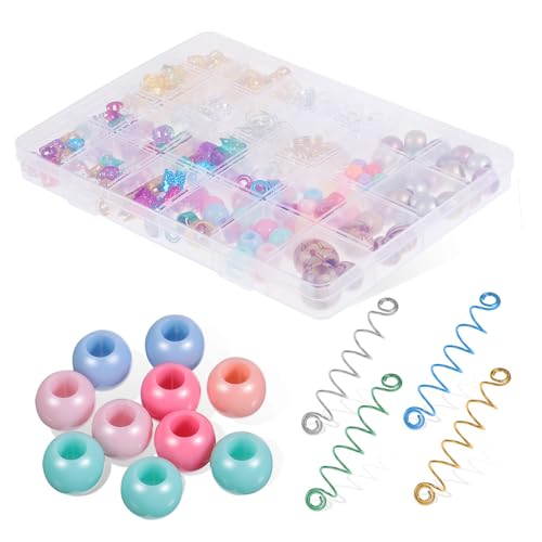 AUTSUPPL 278 Teiliges Haarschmuck Zöpfe und Dreadlocks Flexible Haarspiralen Verstellbare Haarringe Vielseitige Haarperlen dekorationen für Frauen und Männer für Partys und von AUTSUPPL
