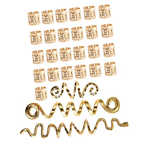AUTSUPPL 28stücke Teiliges Dreadlock Schmuck Metallringe Für Geflochtenes Haar Spiralförmige Haarschmuckaccessoires Für Hochzeiten Partys Und Modeshows von AUTSUPPL