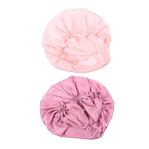 AUTSUPPL 2stücke Satin Schlafmütze Für Damen Elastische Schlafhaube Aus Satin Passt Sich Verschiedenen Kopfgrößen An Atmungsaktiv Und Weich Für Erholsamen Nachtschlaf von AUTSUPPL