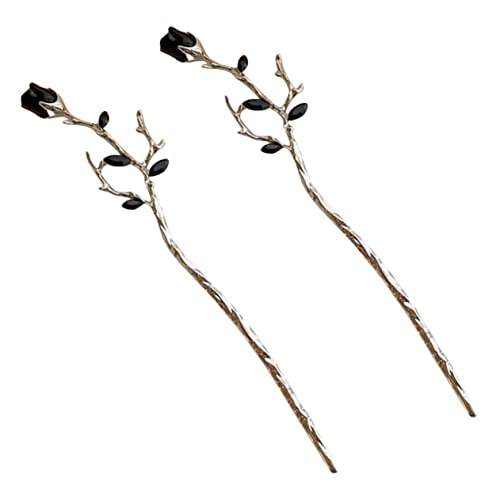 AUTSUPPL 2 Stück Rosenblüten-haarnadeln Haarknotenstäbe Für Damen Dutt-haarstäbchen Haar-accessoires Für Frisuren von AUTSUPPL