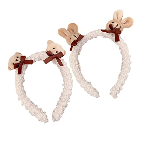 AUTSUPPL 2stücke Cartoon Tier Haarschmuck Plüsch Haarreif Mit Hasen Und Bärenohren Für Halloween Und Cosplay Und Stylisch Für Erwachsene von AUTSUPPL