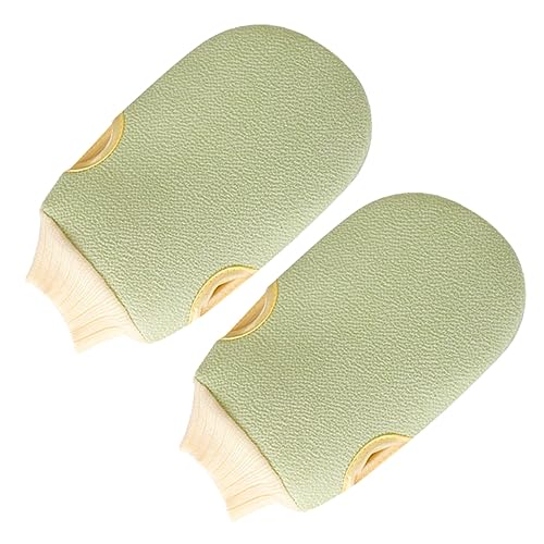 AUTSUPPL Universal Duschhandschuhe 2 Stück Peeling-handschuhe Badetuch Rückenmassage-handschuh Sanft Zum Duschen Hellgrün von AUTSUPPL