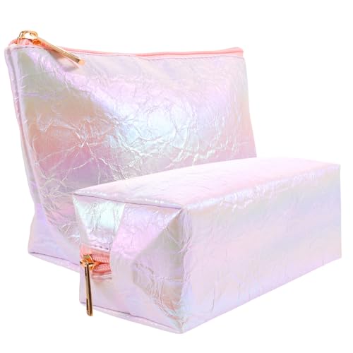 AUTSUPPL 2stücke Schminktasche Mit Reißverschluss wasserdichte Kosmetiktasche Tragbare Reisebeutel Für Frauen Make-up-Organizer Zum Reisen Praktische Aufbewahrungstasche Für Kosmetik von AUTSUPPL