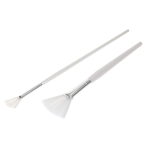 AUTSUPPL 2st Beauty-fan-pinsel Spa Gesichtsfächer Make-up-gadgets Gesichtsbürste Für Kosmetik Make-up-fan Chemisches Peeling Fächerbürste Für Das Gesicht Make-up Wimperntusche Nylon Weiß von AUTSUPPL