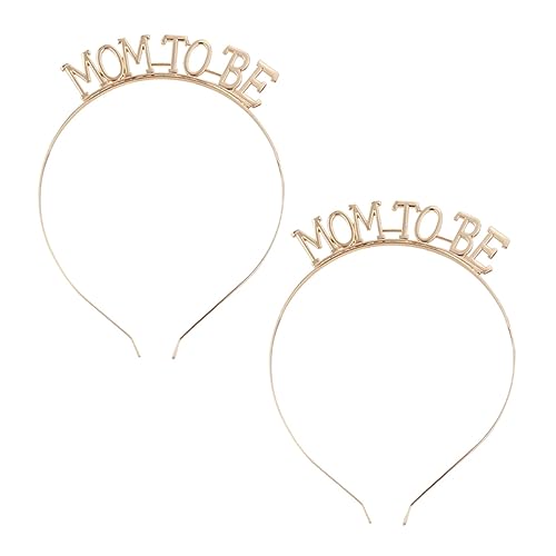 AUTSUPPL 2stücke Mom to Be Buchstaben Stirnbänder Haar-schmuck Aus Legierung Elegant Für Hochzeit Party-zubehör Gold von AUTSUPPL