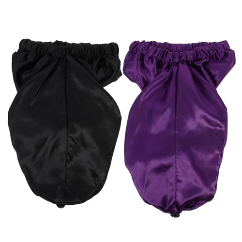 AUTSUPPL 2stücke Satin Schlafhaube Damen Teiliges Elastische Haube Für Haarpflege Für Nacht Make-up Und Gesichtsreinigung Und Schützt Die Frisur von AUTSUPPL