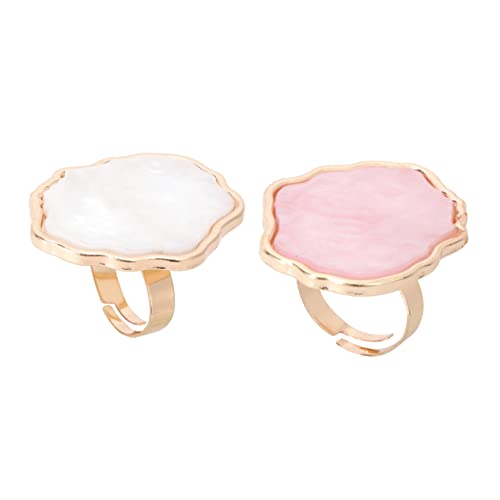 AUTSUPPL 2st Shell-ring-palette Mini-gelstifte Mischen Der Creme-grundierung Nagellack-mischtablett Maniküre-werkzeuge Ringe Für Frauen Fingerring Wimpernschalen Achatring Weiß Harz von AUTSUPPL