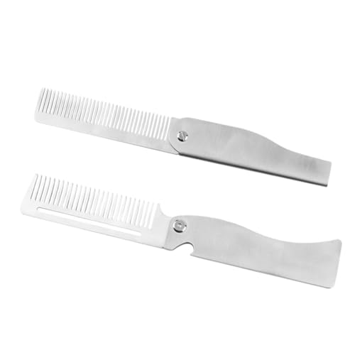 AUTSUPPL 2stücke Faltbarer Reisekamm Aus Tragbarer Bart Und Schnurrbart-styling-kamm Kompakter Haarkamm Für Männer Und Frauen Im Freien von AUTSUPPL