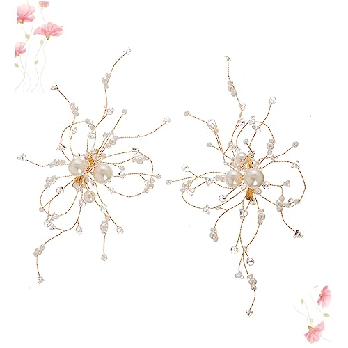 AUTSUPPL 2stücke Haarnadeln Mit Und Perle Handgemacht Für Hochzeit Und Party Damen-kopfschmuck Haarschmuck Mit Perlen von AUTSUPPL