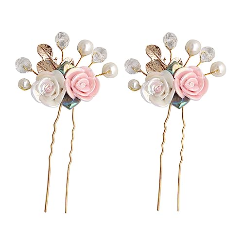 AUTSUPPL 2stücke Retro Hochzeit Haarstäbchen Acryl Blume Haar Nadeln Braut Frisur Accessoires Für Damen Mädchen Party Shopping Freizeit von AUTSUPPL