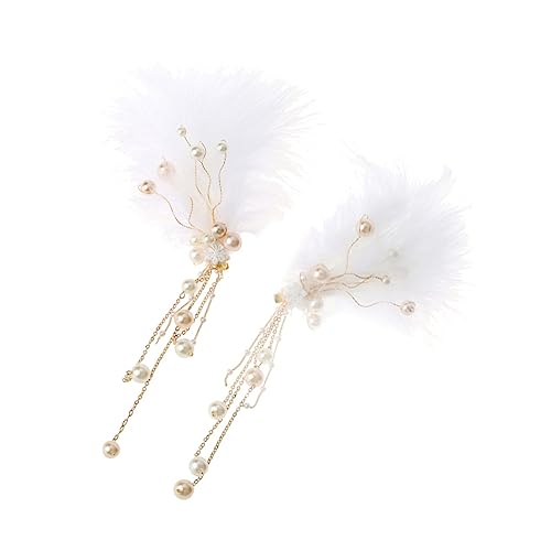 AUTSUPPL 2stücke Legierung Federhaarnadeln Mit Quaste Für Mädchen Haar Ornament Vintage Haarspangen Federhaarnadeln Haar Schmuck von AUTSUPPL