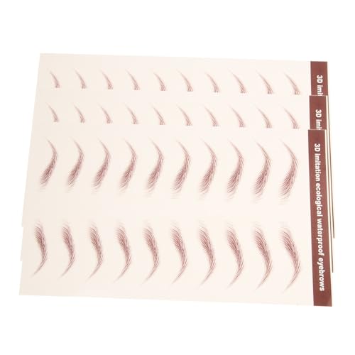 AUTSUPPL 3 Blätter Wasserfeste Augenbrauen Aufkleber zum Formen Abziehbare Natürliche Fake brauen Sticker für Damen Realistisch Haarähnlich Schnelles Make up bei Spärlichen oder von AUTSUPPL