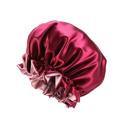 AUTSUPPL 3stücke Teiliges Satin Schlafmütze Für Frauen Breiter Rand Haarschutz-haube Für Chemotherapie Elastisch Und Doppelseitig Für Zuhause Und Reisen Khaki Weinrot Blau von AUTSUPPL