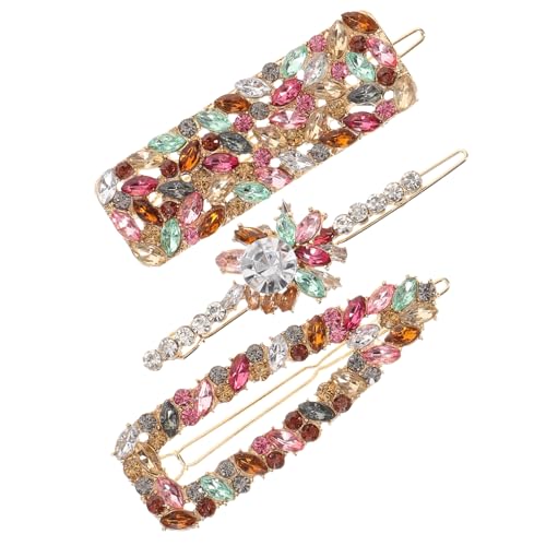 AUTSUPPL 3stücke Glänzende -schnappclips Bunte Strass-haarnadeln Für Mädchen Und Frauen Haarspangen Für Alltag von AUTSUPPL
