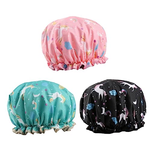 AUTSUPPL 3stücke Multifunktionale Duschhaube Wasserdichte Haarpflege-haube Für Damen Zum Schlafen Und Baden Elastischem Bund Für Maximalen Komfort von AUTSUPPL