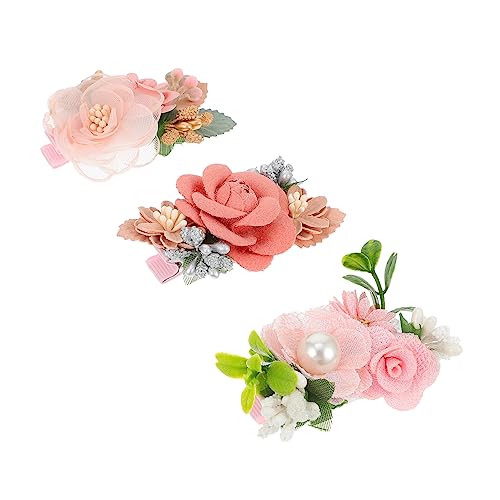 AUTSUPPL 3 Stück Kinder Blumen Haarspangen Floral Kopfschmuck Für Mädchen Bälle Accessoires Aus Plastik Und Stoff von AUTSUPPL