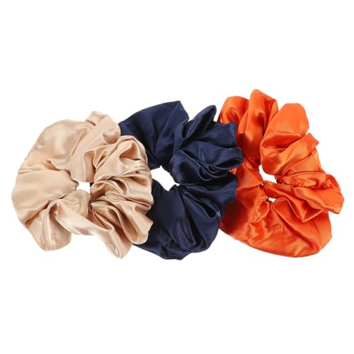 AUTSUPPL 3 Stück Oversized Scrunchies Haargummi aus Glattem Satin Elastische Ponytail Holder Hair Ties für Damen Schonend Leicht und Komfortabel Modisches Haarstyling Zubehör in Khaki von AUTSUPPL