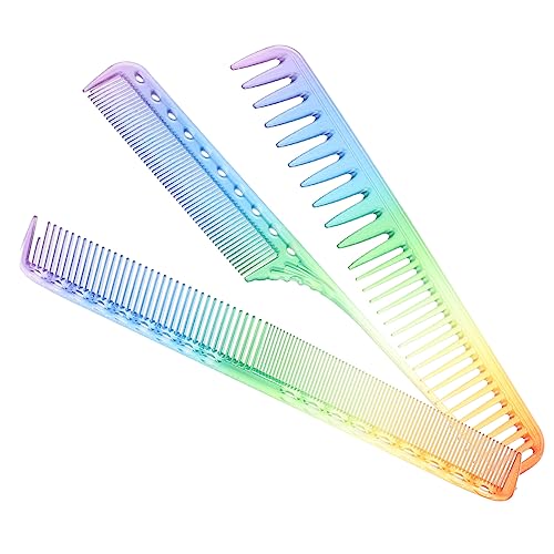 AUTSUPPL 3 Stück Teiliges Friseurkamm Farbig Transparent Zähne Langlebig Flexibel Ergonomisch für Damen und Herren Professionelles Styling und Haarschneiden von AUTSUPPL