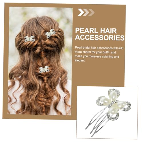 AUTSUPPL 3 Stück Teiliges Haarkamm Hochzeit mit Perlen und Funkelnden Strasssteinen Eleganter Brautschmuck Stabile Seitenkämme für Braut und Brautjungfern für Festliche Frisuren von AUTSUPPL