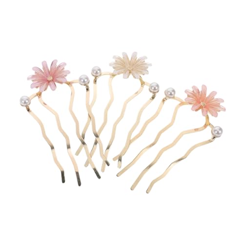 AUTSUPPL 3 Stück Teiliges U-förmiges Vintage Metall Blumen Haarklammern Retro Chinesischer Stil Haarschmuck für Anspruchsvolle Hochsteckfrisuren Hanfu Accessoires für Frauen von AUTSUPPL
