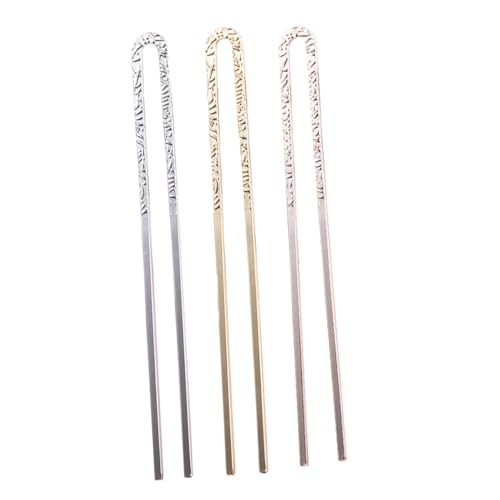 AUTSUPPL 3 Stück U förmige Haarnadeln für Damen Elegante Haarschmuck accessoires für Hochzeitsfrisuren Stabile Haarpins in Gold Silber und Roségold für Dutt und Flechtfrisuren von AUTSUPPL