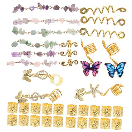 AUTSUPPL 31stücke Teiliges Dreadlock Zubehörset Für Frauen Dreadlock Haarcharms Mit Sternen Und Schmetterlingen Haarschmuck Für Zöpfe Stilvolle Haaraccessoires Für Verschiedene von AUTSUPPL